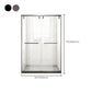 Tempered Glass Shower Door with Stone Base, Dual Moving Semi Frameless Shower Bath Door Clearhalo 'Bathroom Remodel & Bathroom Fixtures' 'Home Improvement' 'home_improvement' 'home_improvement_shower_tub_doors' 'Shower and Tub Doors' 'shower_tub_doors' 'Showers & Bathtubs' 1200x1200_69c6834d-d46b-48ca-88d4-d5f4967b0720