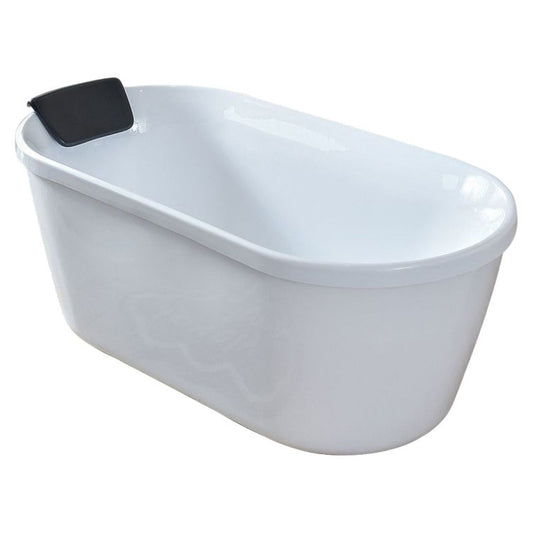Acrylic Oval Freestanding Bath Soaking 25.59-inch Wide Bathtub in White Clearhalo 'Bathroom Remodel & Bathroom Fixtures' 'Bathtubs' 'Home Improvement' 'home_improvement' 'home_improvement_bathtubs' 'Showers & Bathtubs' 1200x1200_69d34889-22c2-4489-add6-2226e19550d9