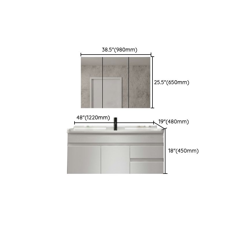 Modern Single-Sink White Wood Bathroom Vanity Cabinet with Soft Close Door Clearhalo 'Bathroom Remodel & Bathroom Fixtures' 'Bathroom Vanities' 'bathroom_vanities' 'Home Improvement' 'home_improvement' 'home_improvement_bathroom_vanities' 1200x1200_69e72e72-a01f-4831-a165-2b3e6d5100c6