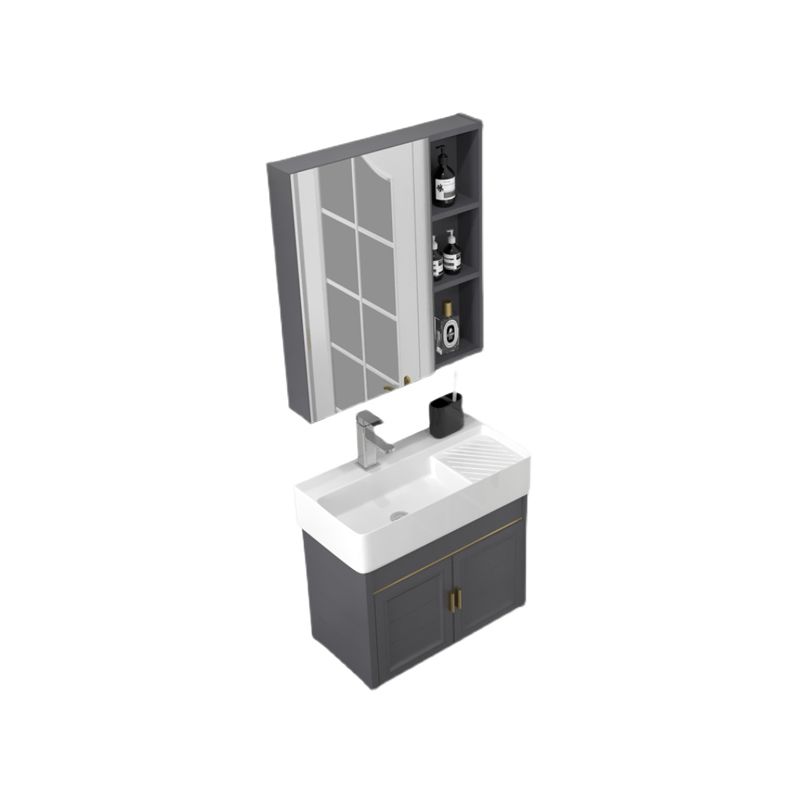 Modern Single Bath Vanity Wall Mount Ceramic Top Bathroom Vanity Clearhalo 'Bathroom Remodel & Bathroom Fixtures' 'Bathroom Vanities' 'bathroom_vanities' 'Home Improvement' 'home_improvement' 'home_improvement_bathroom_vanities' 1200x1200_69f07785-3dd2-4583-ac47-ec3edbd81dff