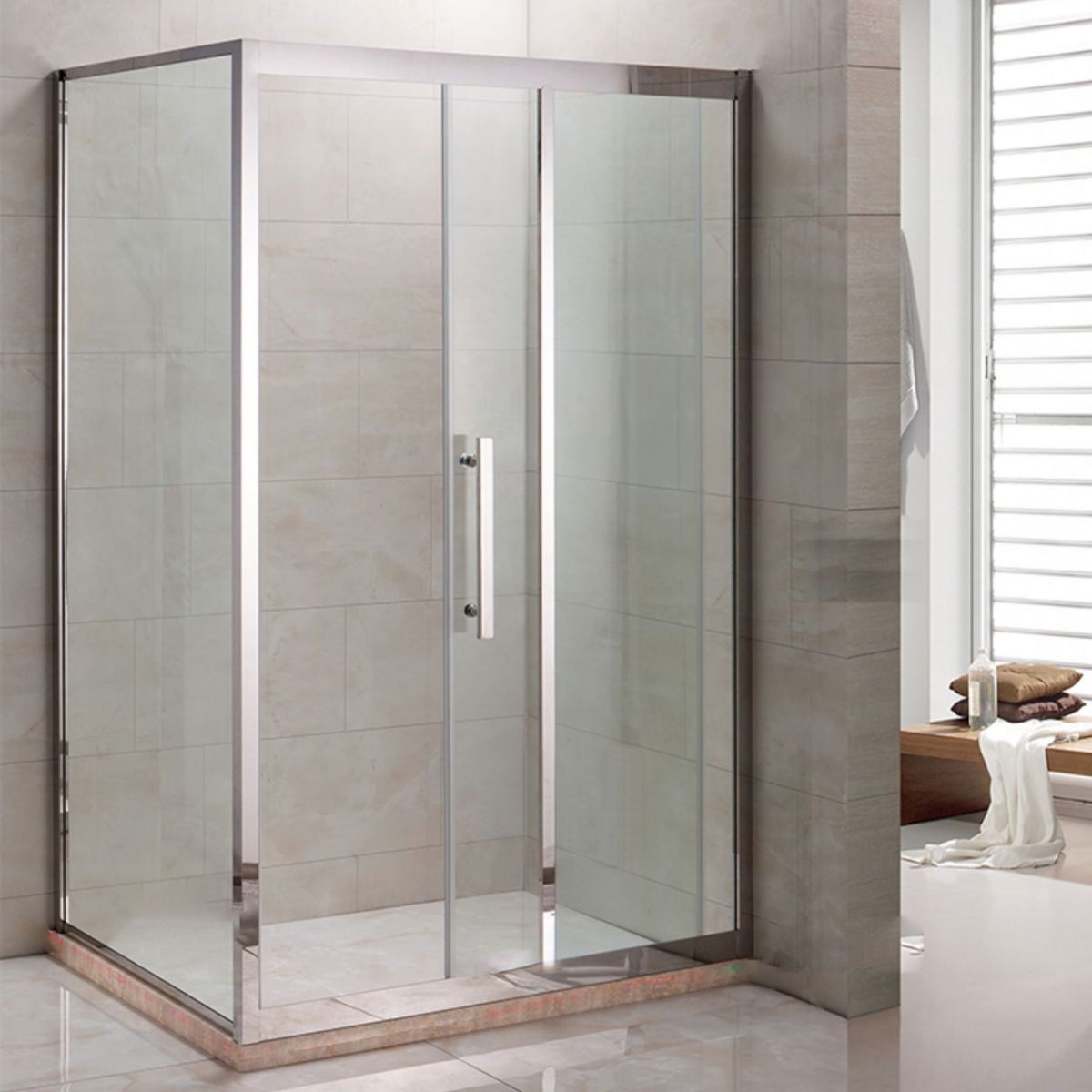 Silver Rectangle Shower Stall Clear Tempered Glass Shower Enclosure Clearhalo 'Bathroom Remodel & Bathroom Fixtures' 'Home Improvement' 'home_improvement' 'home_improvement_shower_stalls_enclosures' 'Shower Stalls & Enclosures' 'shower_stalls_enclosures' 'Showers & Bathtubs' 1200x1200_69f26822-915f-4873-a4a9-09a281cda678