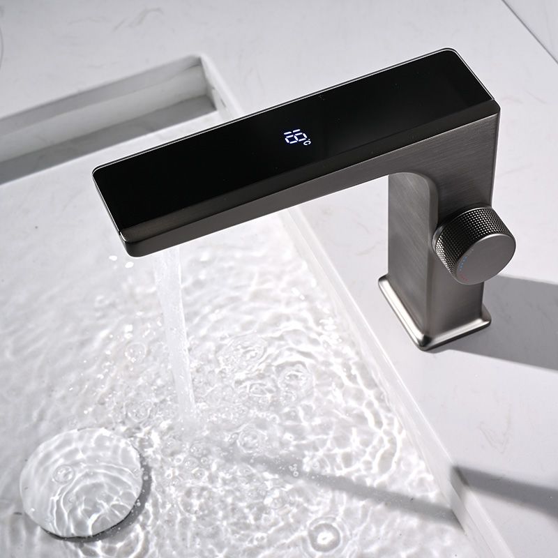 Modern Vessel Sink Faucet Digital Display Knob Handle Low Arc Faucet Clearhalo 'Bathroom Remodel & Bathroom Fixtures' 'Bathroom Sink Faucets' 'Bathroom Sinks & Faucet Components' 'bathroom_sink_faucets' 'Home Improvement' 'home_improvement' 'home_improvement_bathroom_sink_faucets' 1200x1200_69fe2c43-b442-4189-8d05-6bb44e67f436