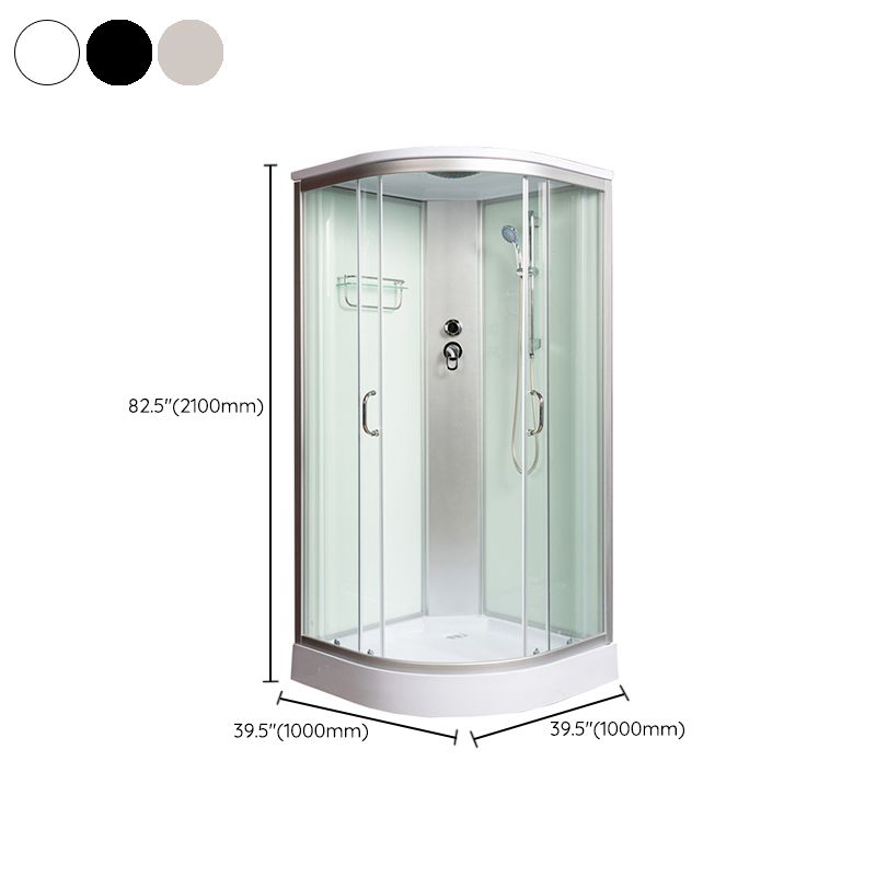 Double Sliding Shower Stall Semi-Frameless 82.5" H Shower Stall in White Clearhalo 'Bathroom Remodel & Bathroom Fixtures' 'Home Improvement' 'home_improvement' 'home_improvement_shower_stalls_enclosures' 'Shower Stalls & Enclosures' 'shower_stalls_enclosures' 'Showers & Bathtubs' 1200x1200_6a0f6500-3166-4990-9ede-2a950de70141