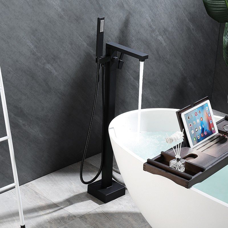 Modern Free Standing Tub Filler Faucet Copper with Handheld Shower Tub Filler Clearhalo 'Bathroom Remodel & Bathroom Fixtures' 'Bathtub Faucets' 'bathtub_faucets' 'Home Improvement' 'home_improvement' 'home_improvement_bathtub_faucets' 1200x1200_6a223be8-303e-42d9-908c-4018599d2f91