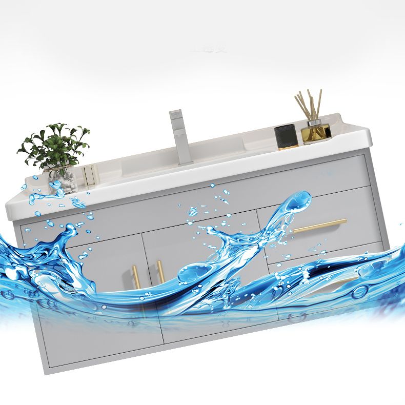 Glam Bathroom Sink Vanity Wall Mount Bathroom Vanity with Mirror Clearhalo 'Bathroom Remodel & Bathroom Fixtures' 'Bathroom Vanities' 'bathroom_vanities' 'Home Improvement' 'home_improvement' 'home_improvement_bathroom_vanities' 1200x1200_6a2eda41-df46-4041-ad81-92081a357d81