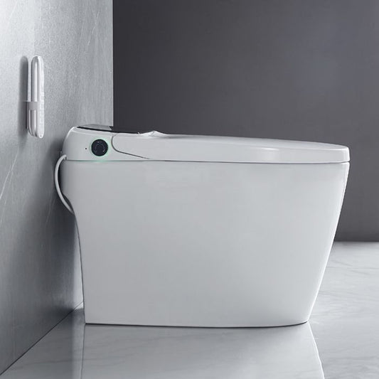Elongated Floor Mount Bidet Contemporary White Floor Standing Bidet with Heated Seat Clearhalo 'Bathroom Remodel & Bathroom Fixtures' 'Bidets' 'Home Improvement' 'home_improvement' 'home_improvement_bidets' 'Toilets & Bidets' 1200x1200_6a4483d4-a454-4d74-8f38-9bd58abcc865