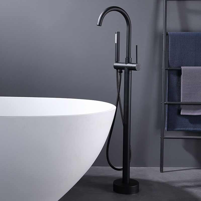 Brass Freestanding Tub Filler with Water Inlet Pipe Floor Mounted Bathroom Faucet Clearhalo 'Bathroom Remodel & Bathroom Fixtures' 'Bathtub Faucets' 'bathtub_faucets' 'Home Improvement' 'home_improvement' 'home_improvement_bathtub_faucets' 1200x1200_6a44ad77-10cf-451c-9a82-2d5db6f4cff6