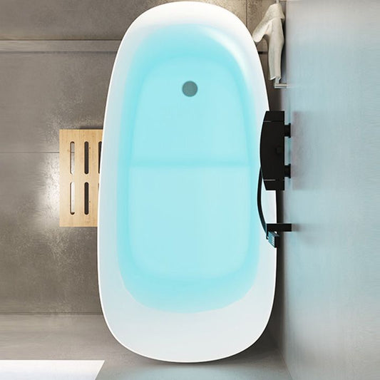 Antique Finish Soaking Oval Bath Stand Alone Modern Bathtub (Stool not Included) Clearhalo 'Bathroom Remodel & Bathroom Fixtures' 'Bathtubs' 'Home Improvement' 'home_improvement' 'home_improvement_bathtubs' 'Showers & Bathtubs' 1200x1200_6a4fc6c4-75a9-4f96-bdbb-250dafd191a5