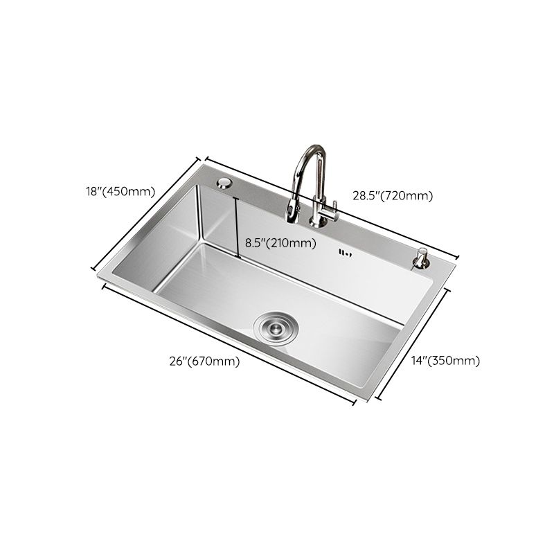 Stainless Steel Drop-In Kitchen Sink Single Bowl Sink with 3 Holes Clearhalo 'Home Improvement' 'home_improvement' 'home_improvement_kitchen_sinks' 'Kitchen Remodel & Kitchen Fixtures' 'Kitchen Sinks & Faucet Components' 'Kitchen Sinks' 'kitchen_sinks' 1200x1200_6a556b70-0865-4638-9c22-f06743677755