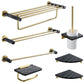 Contemporary Golden Bath Hardware Set Brass& Marble Bathroom Accessory Kit Clearhalo 'Bathroom Hardware Sets' 'Bathroom Hardware' 'Bathroom Remodel & Bathroom Fixtures' 'bathroom_hardware_sets' 'Home Improvement' 'home_improvement' 'home_improvement_bathroom_hardware_sets' 1200x1200_6a61f889-de4d-4a11-9d67-b49d945b1b1f