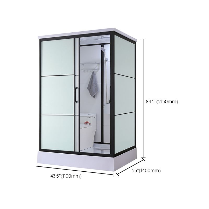 Black Framed Shower Stall with White Base Tempered Glass Shower Stall Clearhalo 'Bathroom Remodel & Bathroom Fixtures' 'Home Improvement' 'home_improvement' 'home_improvement_shower_stalls_enclosures' 'Shower Stalls & Enclosures' 'shower_stalls_enclosures' 'Showers & Bathtubs' 1200x1200_6a88ee91-70c0-4dff-85e5-a49433db5799