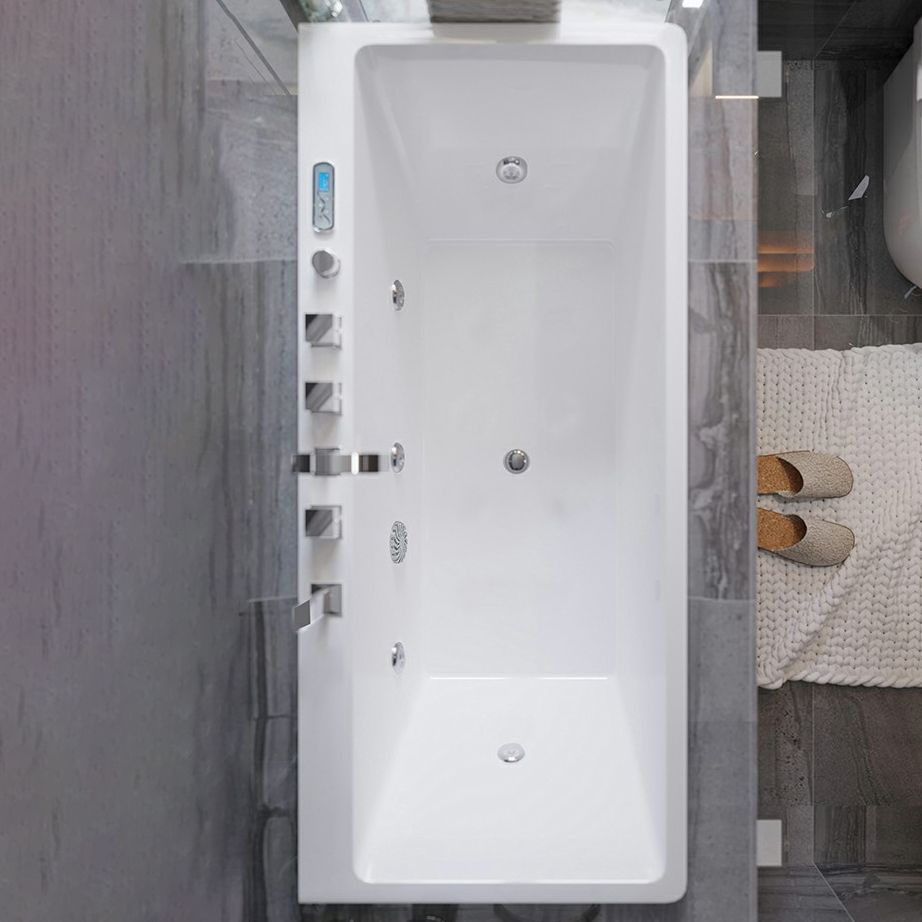 Drop in Rectangular Bath Acrylic White Jets Included Modern Bathtub Clearhalo 'Bathroom Remodel & Bathroom Fixtures' 'Bathtubs' 'Home Improvement' 'home_improvement' 'home_improvement_bathtubs' 'Showers & Bathtubs' 1200x1200_6a8fd78d-bda8-4ea4-8c46-4bfd97b2c9ff
