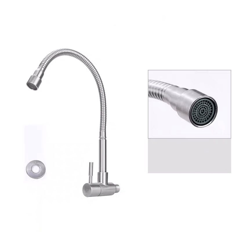 Modern Faucets 1-Handle and 1-Hole Single Level Stainless Steel Bar Faucet Clearhalo 'Home Improvement' 'home_improvement' 'home_improvement_kitchen_faucets' 'Kitchen Faucets' 'Kitchen Remodel & Kitchen Fixtures' 'Kitchen Sinks & Faucet Components' 'kitchen_faucets' 1200x1200_6a94ee74-48c8-4f59-a3de-b18e667383ad