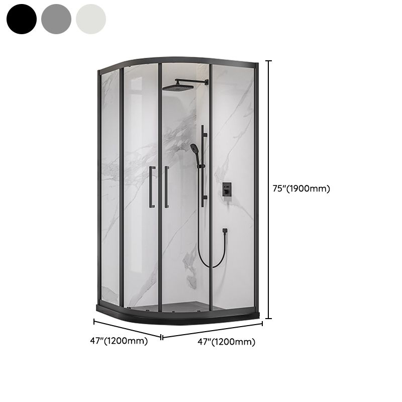 Full Frame Double Sliding Shower Door Tempered Glass Shower Screen Clearhalo 'Bathroom Remodel & Bathroom Fixtures' 'Home Improvement' 'home_improvement' 'home_improvement_shower_tub_doors' 'Shower and Tub Doors' 'shower_tub_doors' 'Showers & Bathtubs' 1200x1200_6aa9c19d-f8fc-410e-be12-3f0b53bf977d