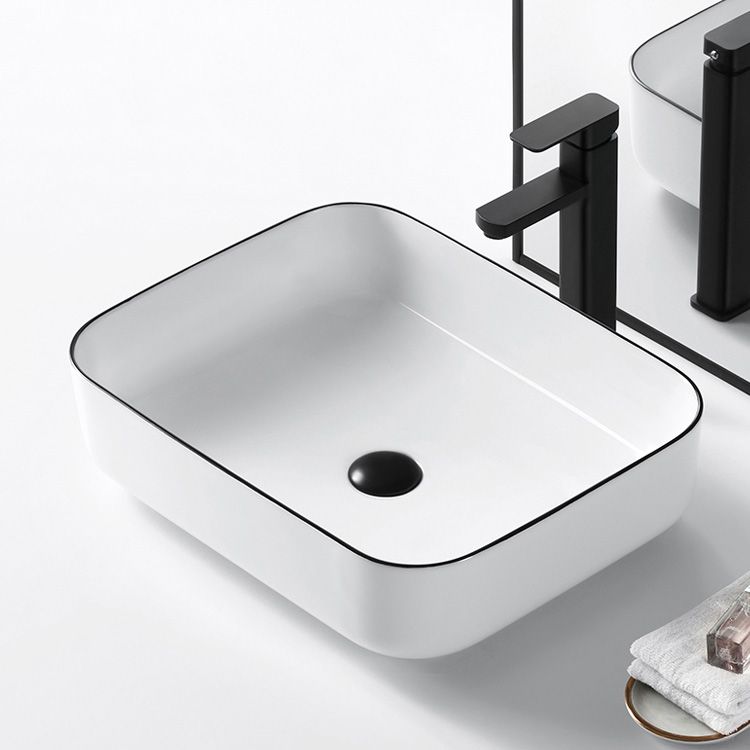 Modern Bathroom Sink Porcelain Pop-Up Drain Rectangular Vessel Sink Clearhalo 'Bathroom Remodel & Bathroom Fixtures' 'Bathroom Sinks & Faucet Components' 'Bathroom Sinks' 'bathroom_sink' 'Home Improvement' 'home_improvement' 'home_improvement_bathroom_sink' 1200x1200_6ab5cd0e-da2e-4d16-9728-e3d1aa9f2ed5