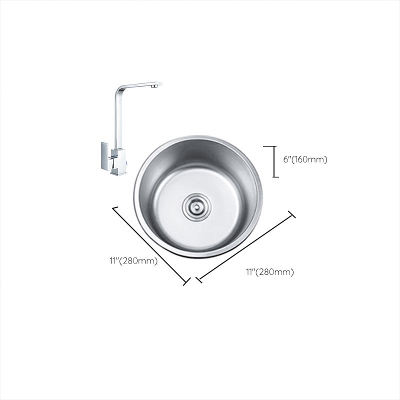 Round Single Bowl Kitchen Sink Stainless Steel Sink with Drain Strainer Kit Clearhalo 'Home Improvement' 'home_improvement' 'home_improvement_kitchen_sinks' 'Kitchen Remodel & Kitchen Fixtures' 'Kitchen Sinks & Faucet Components' 'Kitchen Sinks' 'kitchen_sinks' 1200x1200_6ab76810-450b-4336-ac1f-a8051fb0dfae
