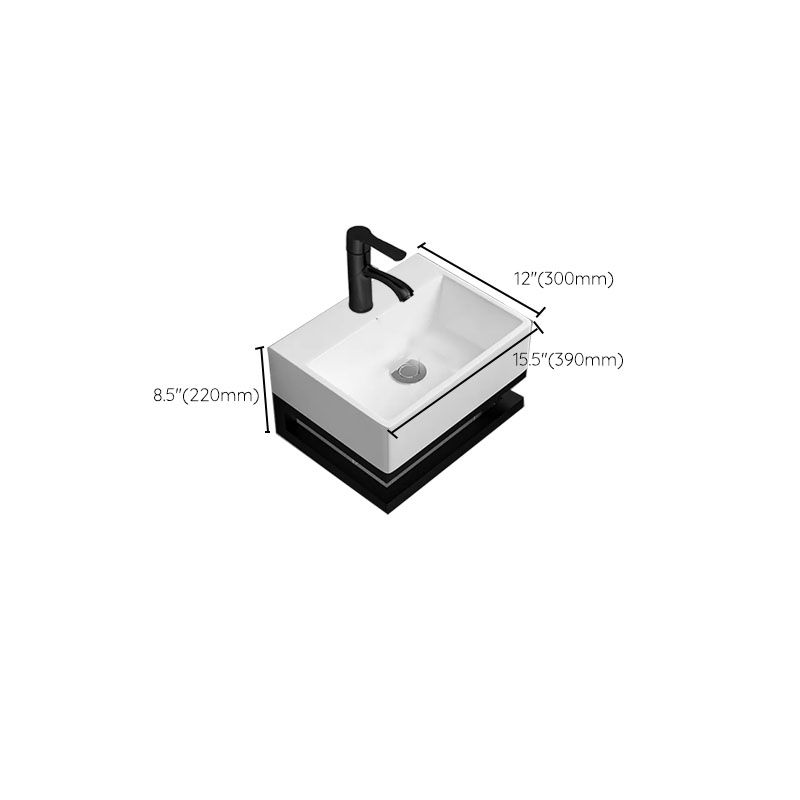 Bathroom Sink Ceramic White Wall-mounted Rod Handle Faucet Sink Clearhalo 'Bathroom Remodel & Bathroom Fixtures' 'Bathroom Sinks & Faucet Components' 'Bathroom Sinks' 'bathroom_sink' 'Home Improvement' 'home_improvement' 'home_improvement_bathroom_sink' 1200x1200_6ab98555-e9c4-4e57-b6db-ab3ef34883a7