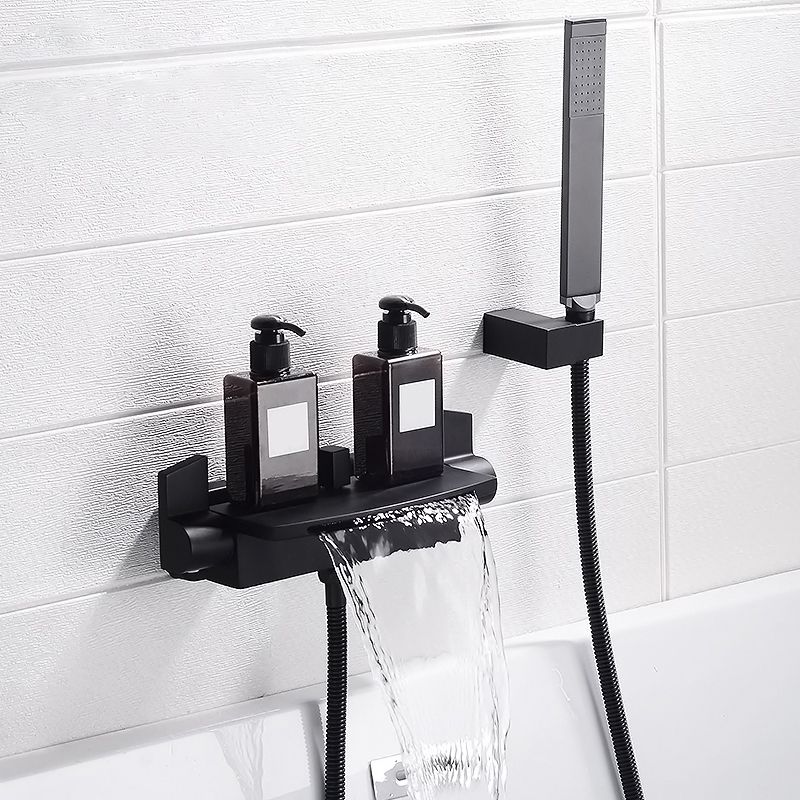 Wall Mounted Metal Tub Filler Low Arc Freestanding Bathtub Faucet Clearhalo 'Bathroom Remodel & Bathroom Fixtures' 'Bathtub Faucets' 'bathtub_faucets' 'Home Improvement' 'home_improvement' 'home_improvement_bathtub_faucets' 1200x1200_6ac77304-af25-45fd-b681-6964cc3f3008