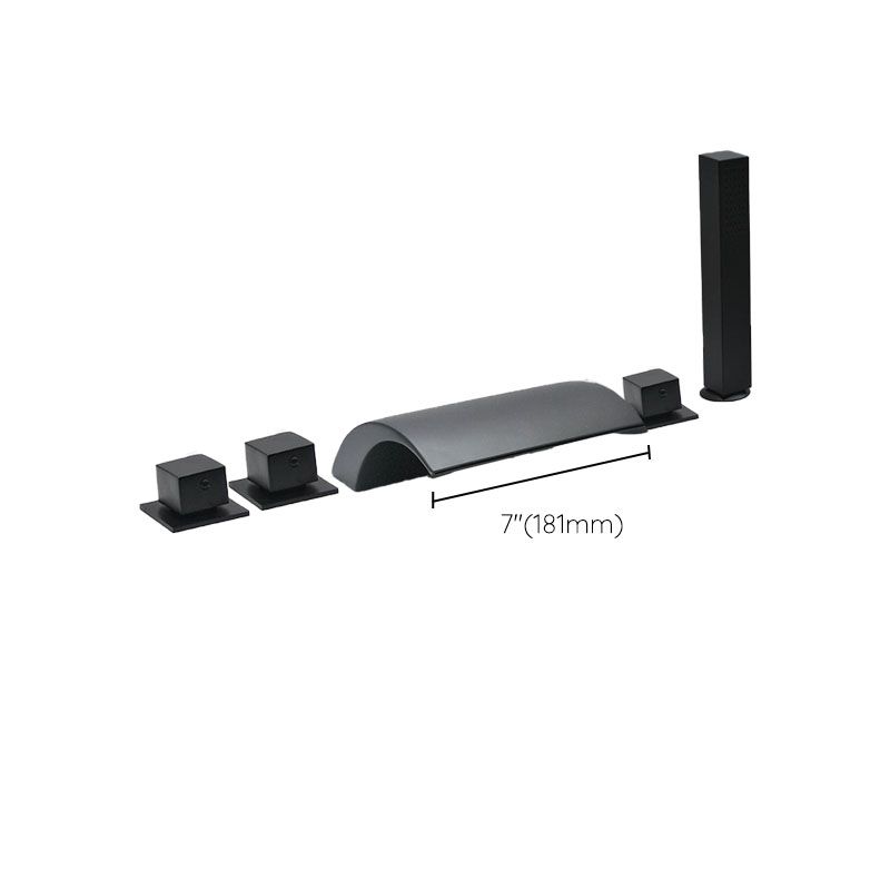 Modern Waterfall Spout Tub Faucet Bathroom Low Arc Bathtub Faucet Clearhalo 'Bathroom Remodel & Bathroom Fixtures' 'Bathtub Faucets' 'bathtub_faucets' 'Home Improvement' 'home_improvement' 'home_improvement_bathtub_faucets' 1200x1200_6ad1c028-a04d-48a0-ba2f-b65a1d382c17