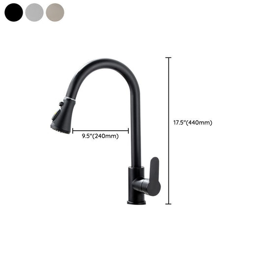 Modern Pull Down Single Handle Kitchen Faucet 1-Hold Profile Faucet Clearhalo 'Home Improvement' 'home_improvement' 'home_improvement_kitchen_faucets' 'Kitchen Faucets' 'Kitchen Remodel & Kitchen Fixtures' 'Kitchen Sinks & Faucet Components' 'kitchen_faucets' 1200x1200_6ad6c888-6306-4c45-9ff7-70dcfe9ae25d