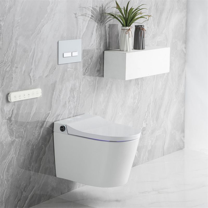 Modern Elongated Wall Hung Toilet Set with Remote Control Included Clearhalo 'Bathroom Remodel & Bathroom Fixtures' 'Bidets' 'Home Improvement' 'home_improvement' 'home_improvement_bidets' 'Toilets & Bidets' 1200x1200_6aeaa035-e8e7-4537-86df-ca421f5ca1a7