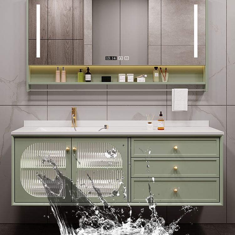 Modern Sink Vanity Solid Color Storage Shelves Wall Mount Bathroom Vanity Set Clearhalo 'Bathroom Remodel & Bathroom Fixtures' 'Bathroom Vanities' 'bathroom_vanities' 'Home Improvement' 'home_improvement' 'home_improvement_bathroom_vanities' 1200x1200_6b12fad1-2261-4f18-981f-1e36cce74c55