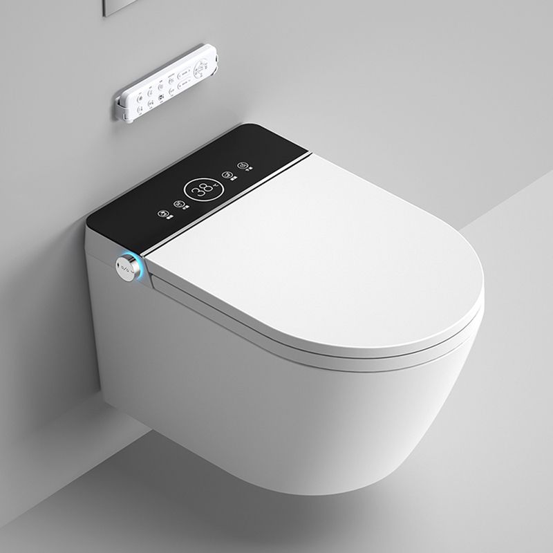 Simplistic Wall Mounted Bidet Elongated Foot Sensor Ceramic Heated Seat Clearhalo 'Bathroom Remodel & Bathroom Fixtures' 'Bidets' 'Home Improvement' 'home_improvement' 'home_improvement_bidets' 'Toilets & Bidets' 1200x1200_6b249671-49b7-48c0-9fd1-b8a9e3e4ab96