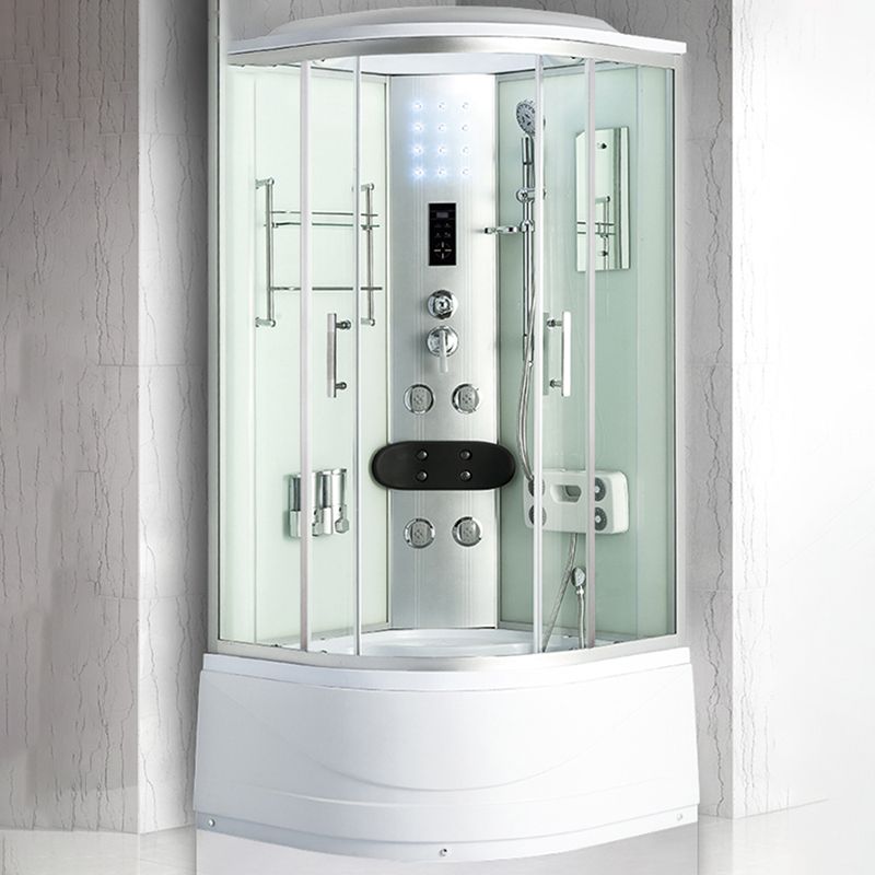Round Shower Stall Tempered Glass Shower Stall with Rain Shower Clearhalo 'Bathroom Remodel & Bathroom Fixtures' 'Home Improvement' 'home_improvement' 'home_improvement_shower_stalls_enclosures' 'Shower Stalls & Enclosures' 'shower_stalls_enclosures' 'Showers & Bathtubs' 1200x1200_6b2586e0-ff8f-4ef2-af59-c28a65c062a7