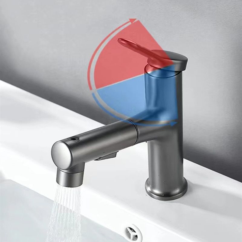 Vessel Sink Faucet Contemporary Pull-out Faucet with Swivel Spout Clearhalo 'Bathroom Remodel & Bathroom Fixtures' 'Bathroom Sink Faucets' 'Bathroom Sinks & Faucet Components' 'bathroom_sink_faucets' 'Home Improvement' 'home_improvement' 'home_improvement_bathroom_sink_faucets' 1200x1200_6b44211a-899e-4708-a0be-e3c53e5e71f9