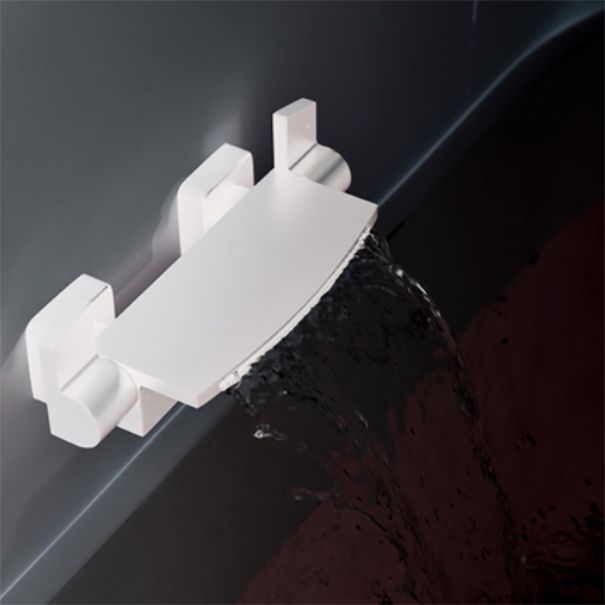 Bath Faucet Trim Solid Color Wall Mounted Waterfall Bathroom Faucet Clearhalo 'Bathroom Remodel & Bathroom Fixtures' 'Bathtub Faucets' 'bathtub_faucets' 'Home Improvement' 'home_improvement' 'home_improvement_bathtub_faucets' 1200x1200_6b4ac6e7-95e5-4ecb-9842-f83e09486297