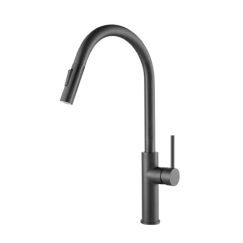 Modern Style Gooseneck Faucet Copper Single Handle Faucet for Kitchen Clearhalo 'Home Improvement' 'home_improvement' 'home_improvement_kitchen_faucets' 'Kitchen Faucets' 'Kitchen Remodel & Kitchen Fixtures' 'Kitchen Sinks & Faucet Components' 'kitchen_faucets' 1200x1200_6b4bcf50-0a5c-4e87-870a-4e955d5e7eea