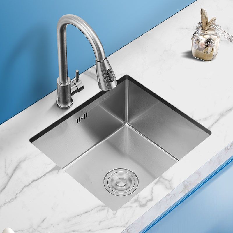 Contemporary Style Kitchen Sink Stainless Steel Kitchen Sink with Drain Assembly Clearhalo 'Home Improvement' 'home_improvement' 'home_improvement_kitchen_sinks' 'Kitchen Remodel & Kitchen Fixtures' 'Kitchen Sinks & Faucet Components' 'Kitchen Sinks' 'kitchen_sinks' 1200x1200_6b5622b6-8063-4b69-b68a-be581ee3f565