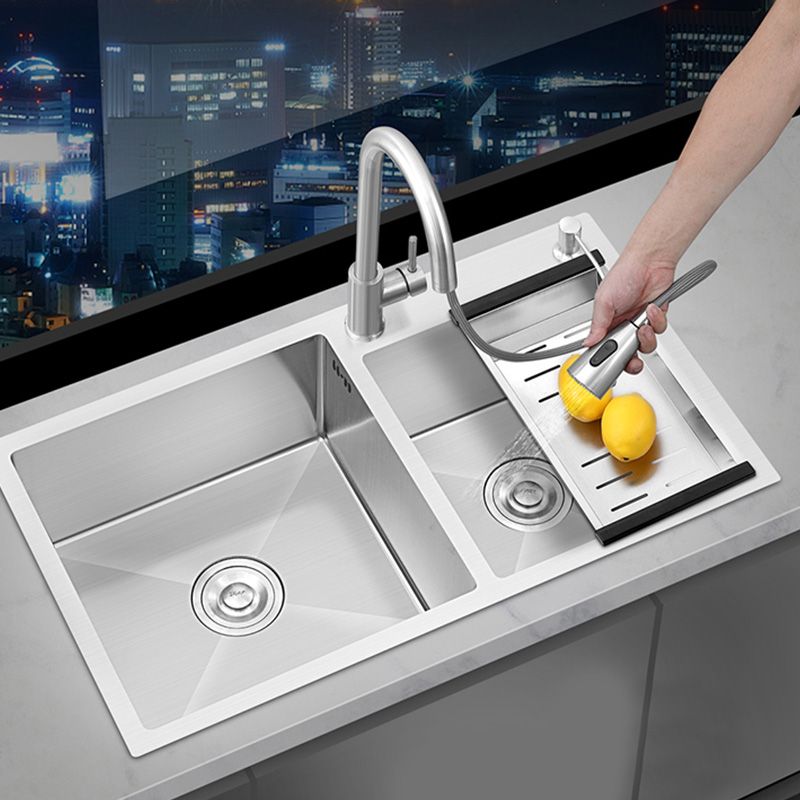 Dirt Resistant Kitchen Sink Soundproof Detail Kitchen Double Sink with Overflow Hole Clearhalo 'Home Improvement' 'home_improvement' 'home_improvement_kitchen_sinks' 'Kitchen Remodel & Kitchen Fixtures' 'Kitchen Sinks & Faucet Components' 'Kitchen Sinks' 'kitchen_sinks' 1200x1200_6b74f3e8-7f35-4fcc-bae2-94a157f80a96