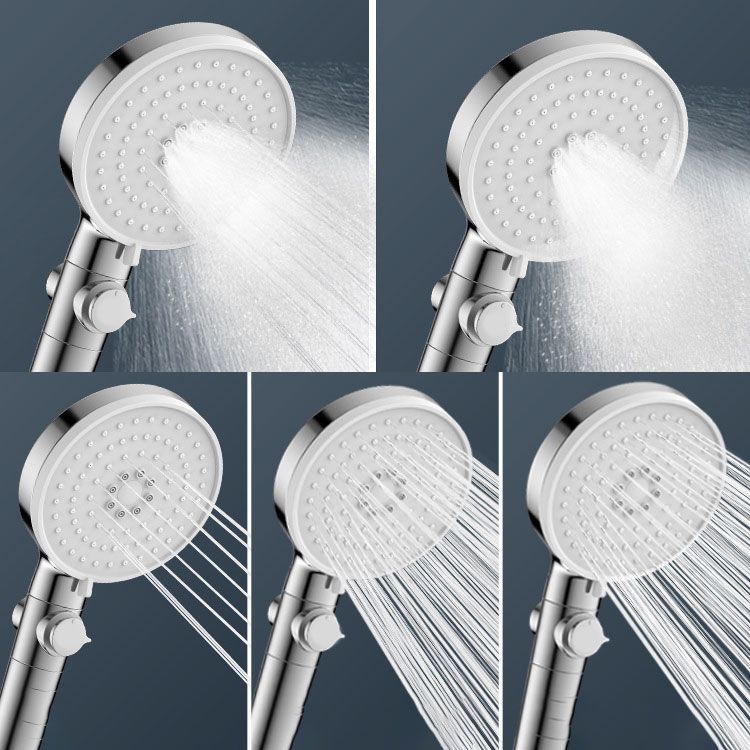 Contemporary Handheld Shower Head Round Shower Head Combo in Silver Clearhalo 'Bathroom Remodel & Bathroom Fixtures' 'Home Improvement' 'home_improvement' 'home_improvement_shower_heads' 'Shower Heads' 'shower_heads' 'Showers & Bathtubs Plumbing' 'Showers & Bathtubs' 1200x1200_6b75d68f-a164-4db9-8726-e02674a7d04c