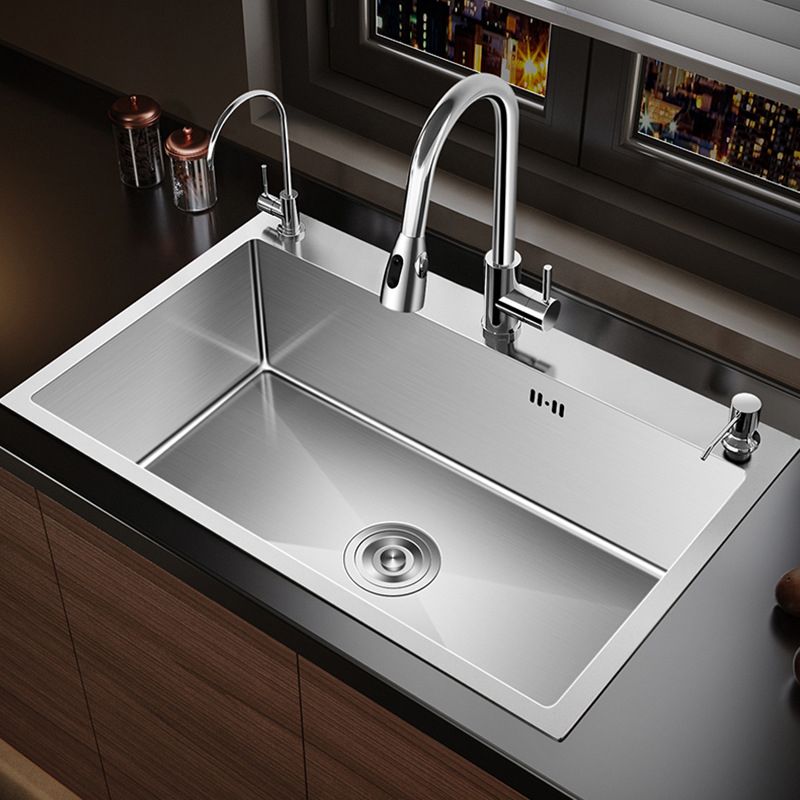 Contemporary Style Kitchen Sink Stainless Steel Non-slip Kitchen Sink Clearhalo 'Home Improvement' 'home_improvement' 'home_improvement_kitchen_sinks' 'Kitchen Remodel & Kitchen Fixtures' 'Kitchen Sinks & Faucet Components' 'Kitchen Sinks' 'kitchen_sinks' 1200x1200_6b7e5e0f-02db-4a6b-8740-6f38d30b16e7