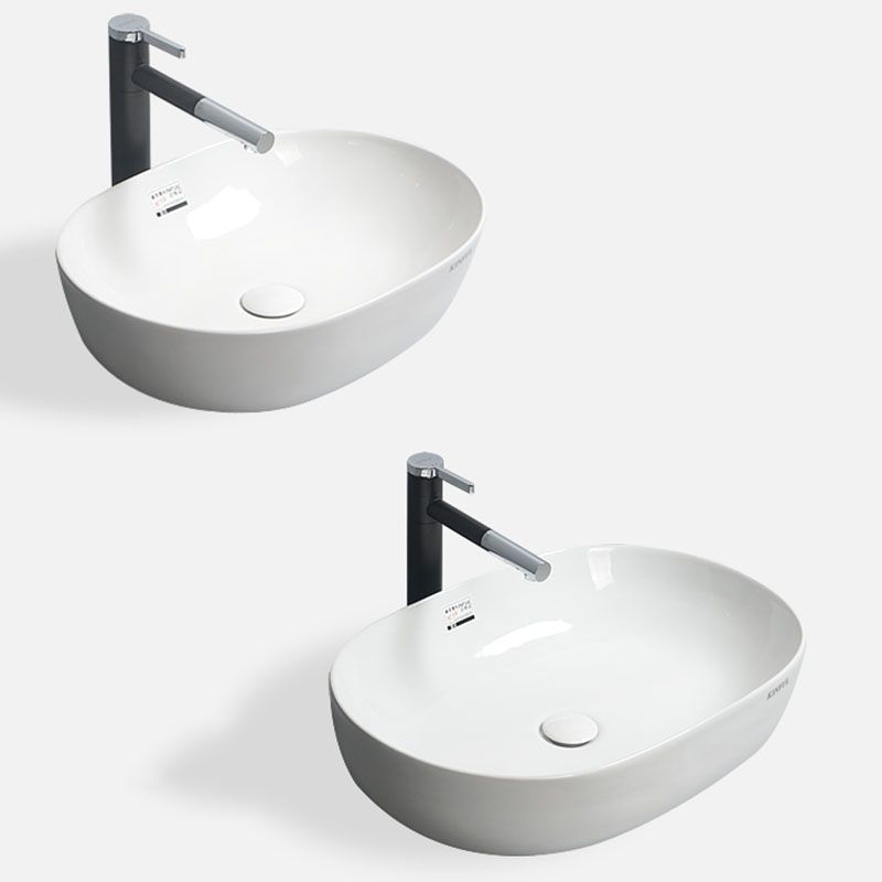 White Vessel Sink Faucet Porcelain Bathroom Sink with Pop-Up Drain Clearhalo 'Bathroom Remodel & Bathroom Fixtures' 'Bathroom Sinks & Faucet Components' 'Bathroom Sinks' 'bathroom_sink' 'Home Improvement' 'home_improvement' 'home_improvement_bathroom_sink' 1200x1200_6b7ef95e-808d-4b58-935a-c2721472e5cc