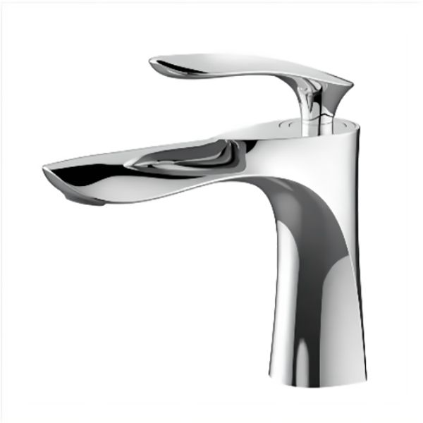 Contemporary Centerset Faucet Lever Handle Low Arc Solid Brass Faucet Clearhalo 'Bathroom Remodel & Bathroom Fixtures' 'Bathroom Sink Faucets' 'Bathroom Sinks & Faucet Components' 'bathroom_sink_faucets' 'Home Improvement' 'home_improvement' 'home_improvement_bathroom_sink_faucets' 1200x1200_6b823dbf-0844-4a86-85a3-dbd73f757e7e
