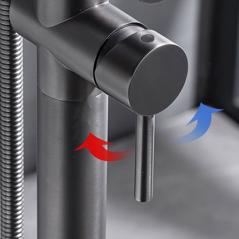 Traditional Style Freestanding Tub Filler Floor Mount Copper Freestanding Tub Filler Clearhalo 'Bathroom Remodel & Bathroom Fixtures' 'Bathtub Faucets' 'bathtub_faucets' 'Home Improvement' 'home_improvement' 'home_improvement_bathtub_faucets' 1200x1200_6b8f58f4-df3d-4083-ab04-5fcf7ba2deb6