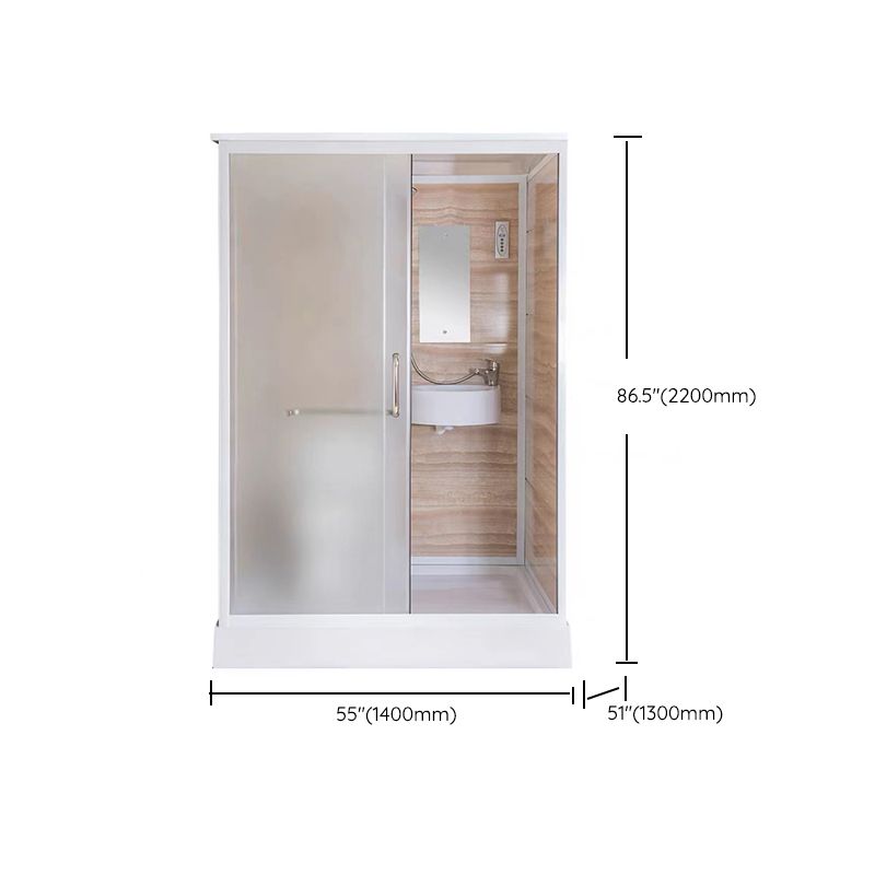 White Rectangular Shower Stall Tempered Glass Shower Enclosure without toilet Clearhalo 'Bathroom Remodel & Bathroom Fixtures' 'Home Improvement' 'home_improvement' 'home_improvement_shower_stalls_enclosures' 'Shower Stalls & Enclosures' 'shower_stalls_enclosures' 'Showers & Bathtubs' 1200x1200_6bad5192-e101-46b6-84d3-406441ebf971