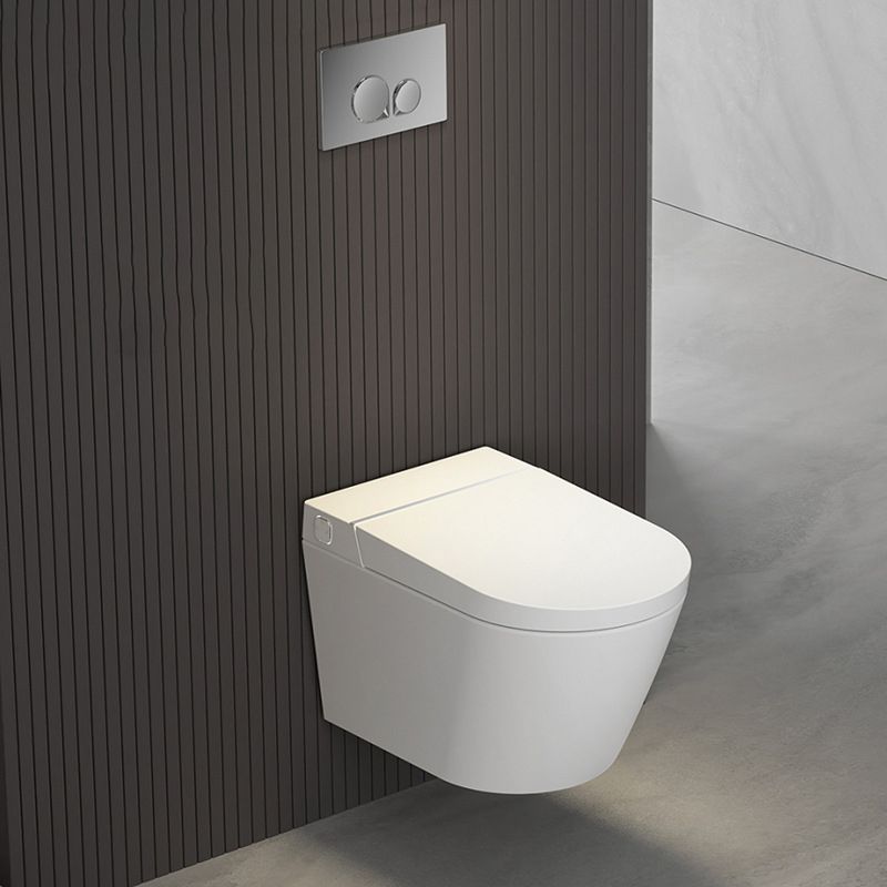 Modern Wall Hung Toilet Bowl Polished Finish Toilet with Heated Seat Clearhalo 'Bathroom Remodel & Bathroom Fixtures' 'Home Improvement' 'home_improvement' 'home_improvement_toilets' 'Toilets & Bidets' 'Toilets' 1200x1200_6bb76070-2cd7-4627-8089-979f3785d2f2