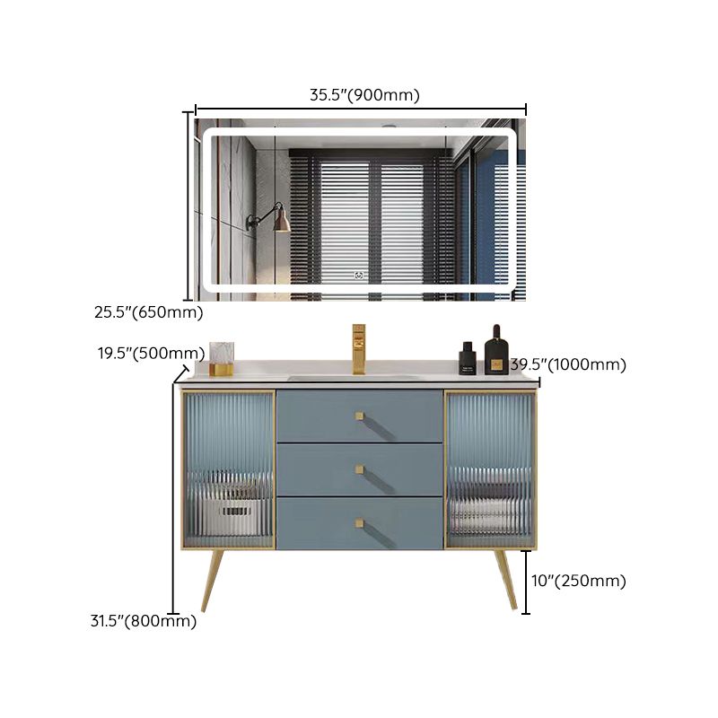 Freestanding Bathroom Vanity Blue Wood Frame Single Sink Rectangular Vanity with 3 Drawers Clearhalo 'Bathroom Remodel & Bathroom Fixtures' 'Bathroom Vanities' 'bathroom_vanities' 'Home Improvement' 'home_improvement' 'home_improvement_bathroom_vanities' 1200x1200_6bd576a6-75d2-43a6-9e4d-f1f887828c9e