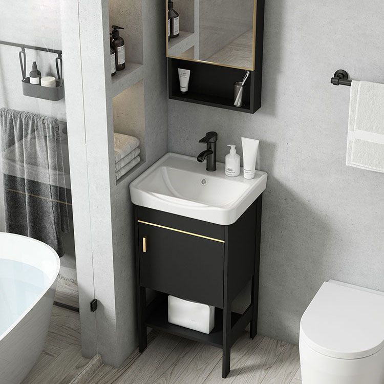Freestanding Metal Mirror Included Sink Vanity with Sink for Bathroom Clearhalo 'Bathroom Remodel & Bathroom Fixtures' 'Bathroom Vanities' 'bathroom_vanities' 'Home Improvement' 'home_improvement' 'home_improvement_bathroom_vanities' 1200x1200_6bf98944-1ac0-48aa-a5c1-9082bf4fa7de