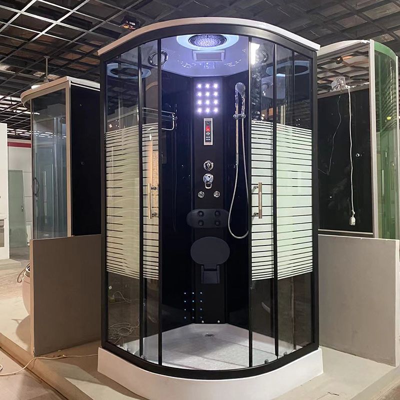 Rounded Shower Stall Double Sliding Shower Stall with Towel Bar Clearhalo 'Bathroom Remodel & Bathroom Fixtures' 'Home Improvement' 'home_improvement' 'home_improvement_shower_stalls_enclosures' 'Shower Stalls & Enclosures' 'shower_stalls_enclosures' 'Showers & Bathtubs' 1200x1200_6c0b6b59-80bc-4ff3-859b-c1996efc626c