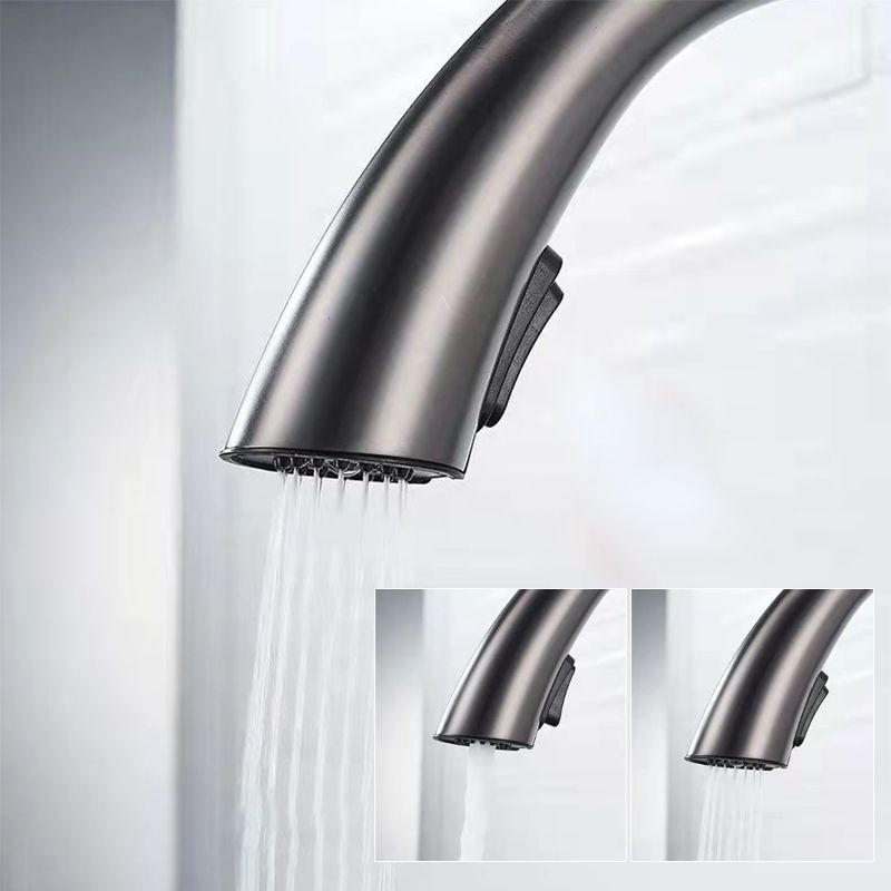 Modern 1-Handle Faucet Pull down Stainless Steel Standard Kitchen Faucet Clearhalo 'Home Improvement' 'home_improvement' 'home_improvement_kitchen_faucets' 'Kitchen Faucets' 'Kitchen Remodel & Kitchen Fixtures' 'Kitchen Sinks & Faucet Components' 'kitchen_faucets' 1200x1200_6c163d96-5c5a-4e17-9fb5-04dd88ea391f