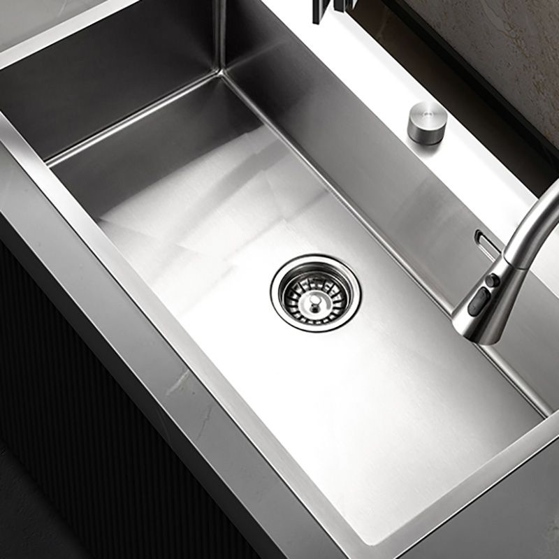 Rectangle Stainless Steel Kitchen Sink Single Bowl Sink with Soap Dispenser Clearhalo 'Home Improvement' 'home_improvement' 'home_improvement_kitchen_sinks' 'Kitchen Remodel & Kitchen Fixtures' 'Kitchen Sinks & Faucet Components' 'Kitchen Sinks' 'kitchen_sinks' 1200x1200_6c250c1c-c5de-4e1d-b7f9-eec39fab4ab0