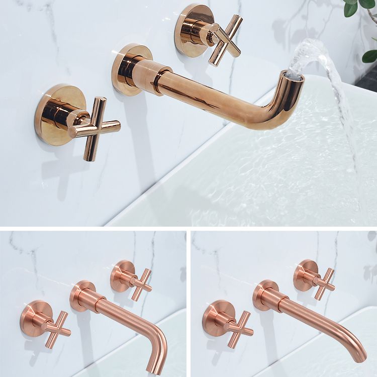 Traditioal Brass Roman Tub Faucet with 2 Cross Handles Tub Faucet Clearhalo 'Bathroom Remodel & Bathroom Fixtures' 'Bathroom Sink Faucets' 'Bathroom Sinks & Faucet Components' 'bathroom_sink_faucets' 'Home Improvement' 'home_improvement' 'home_improvement_bathroom_sink_faucets' 1200x1200_6c2a51f9-c5b0-4727-8774-9fabb23d6e2f