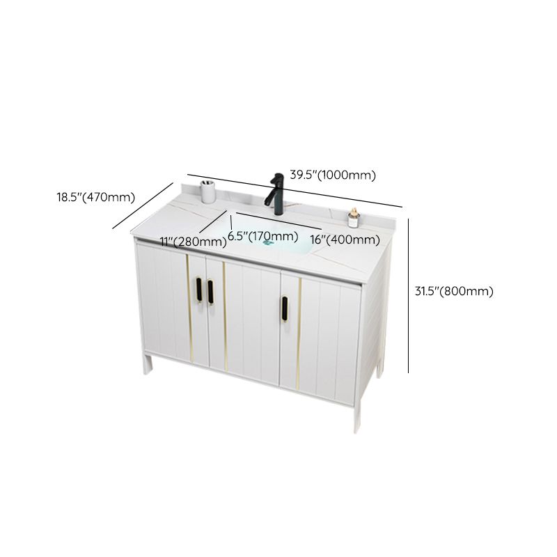 Metal Sink Vanity Freestanding Bathroom Sink Vanity with Single Sink Clearhalo 'Bathroom Remodel & Bathroom Fixtures' 'Bathroom Vanities' 'bathroom_vanities' 'Home Improvement' 'home_improvement' 'home_improvement_bathroom_vanities' 1200x1200_6c3ffb94-4fd5-4f69-adae-c3b77c03e948