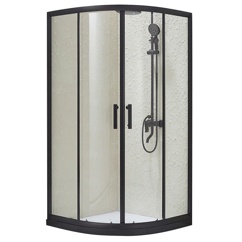 Tempered Shower Bath Door Double Sliding Shower Doors in Black Clearhalo 'Bathroom Remodel & Bathroom Fixtures' 'Home Improvement' 'home_improvement' 'home_improvement_shower_tub_doors' 'Shower and Tub Doors' 'shower_tub_doors' 'Showers & Bathtubs' 1200x1200_6c43f911-a5f4-4fb2-a330-de042a52a055