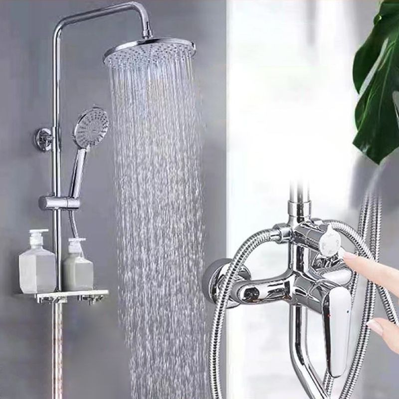 Modern Arm Swivel Shower Metal Shower Head Shower Faucet On Wall Clearhalo 'Bathroom Remodel & Bathroom Fixtures' 'Home Improvement' 'home_improvement' 'home_improvement_shower_faucets' 'Shower Faucets & Systems' 'shower_faucets' 'Showers & Bathtubs Plumbing' 'Showers & Bathtubs' 1200x1200_6c6153f9-cacf-4340-9a18-8741f16bb206