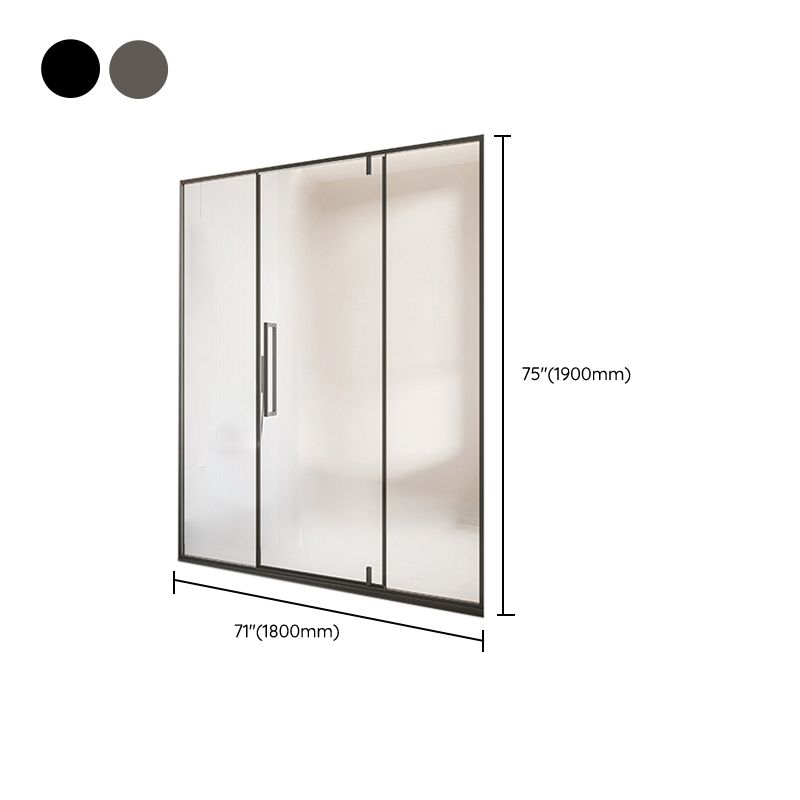 Glass and Metal Shower Door Simple One-Line Shower Bath Door Clearhalo 'Bathroom Remodel & Bathroom Fixtures' 'Home Improvement' 'home_improvement' 'home_improvement_shower_tub_doors' 'Shower and Tub Doors' 'shower_tub_doors' 'Showers & Bathtubs' 1200x1200_6c6b9373-dba1-41e2-a240-9ab987804a5b